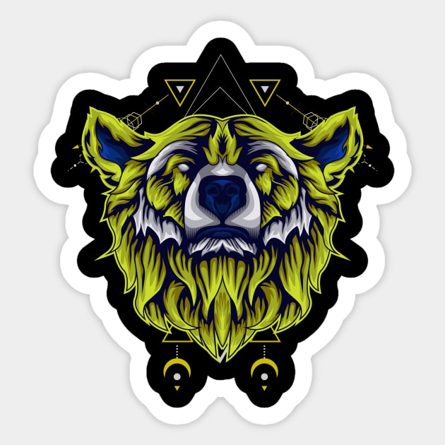 bear retro wild roar Sticker by SHINIGAMII